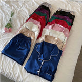 Satin Party Pajamas Comfortable 4XL 5XL Short Sleeve Casual Homewear Spring Summer Pajama Sets Silk Sleepwear