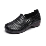 Spring Flat Shoes Woman 2021 Vintage Flats Women Casual Shoes Genuine Leather Soft Bottom Ladies Leather Shoes Size