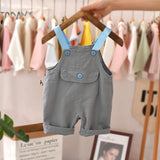 Toddler Baby Boys 6M-4T Kids Summer Romper Solid One-Pieces Sleeveless Casual Jumpsuit 4