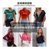 New Summer Women's Satin Neck-Hanging Sleeveless Vest Satin Imitation Silk Blouse From