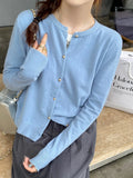 Zingj Autumn And Winter New Gray Knitted Cardigan With High-End Sweater Coat Thin Long-Sleeved Women's