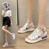 Zingj New Korean Version Of Sports Sandals Women Wear Summer One-Line Buckle Belt Women's Shoes Casual Platform Soft Platform Sandals Women- Outfit