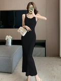 Zingj Real French Style Sleeveless Vest Sling Knitted Dress A Woman's Summer Temperament Slim And Skinny Hip-Covered