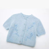 New Embroidered Slim Short-Sleeved Round-Neck Knitted Coat