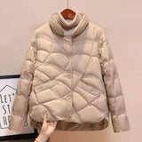 Light And Light Down Jacket Female Short Autumn New White Duck Down Small Fashion Style Winter Coat Tide-Outfit