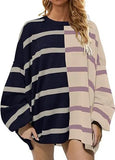 Zingj Wise Hot Style Autumn And Winter New Striped Knit Long Sleeve Hoodie Women-Outfit