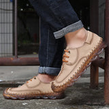 Zingj Men's Baotou Leather Shoes In Spring Korean Sports Trend Daily Casual Shoes Collision-Proof Men's