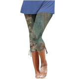 Outerwear Bottoming Slimming Printed Drawstring Cropped