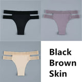 Seamless Panties Ladies Thong Plus Size Women Sexy G String Low Waist Panty Solid Ice Silk Intimates Underwear M-XL