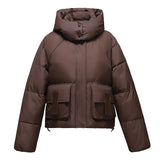 Cotton-Padded Jacket Women's Short Style 2024 New Winter Cotton-Padded Jacket Korean Version Loose And Thick Bread Jacket Small Cotton-Padded Coat-Outfit