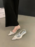 Pointed Bow High Heels Women 2025 New Summer Temperament And Thin And Head Sandals