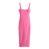 New Spring Style Solid Color Medium And Long Version Suspender Dress