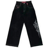 Zingj Y2K Baggy Jeans Men's Pattern Hip-Hop Street Harajuku Men's Wide-Legged Pants 211-1-Outfit