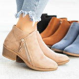 Station 2023 Autumn And Winter Vintage Women's Shoes Thick Heel Large Side Zipper Women's Short Boots Martin