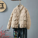 Hot Style Light And Short Down Jacket Female 2024 New Small Standing Collar Small Fragrant Wind White Duck Down Warm Coat Tide-Outfit