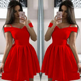 Zingj Women's New One-Line Collar Sling With Large Hem Waist Pleated Dress Hot Style