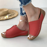 2024 Summer New Slope Heel Thick Soles Large Size Casual Fashion Simple Thick Soles For Women's