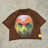 Version Simple Minority Design Cartoon Long Printed Cotton T-Shirt Men's Hip-Hop Harajuku Y2k Loose Couple