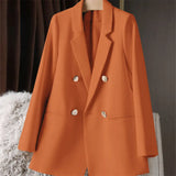 Zingj New Blazer Female Metal Button British Wind Casual Versatile Green Red Small Suit