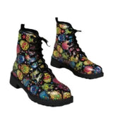 Women's Short Boots 2025 Autumn And Winter New British Wind Round Head Tie Print Low With Martin