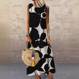Zingj Women's Women's Printed Round Collar Medium And Long Sleeveless