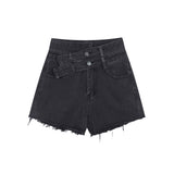 Denim Shorts Women 2022 Newest Summer Korean Style Black Blue Fashion High Waist Shorts Female Short Hot Pants