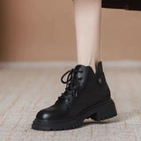 Zingj Ankle Boots Female 2024 New Autumn Winter Small Height Thick Bottom British Wind With Round Martin