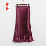 Luster Polyester Pressure Folded Half Skirt Original Single Long Skirt Silk Clear Silk
