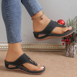 Zingj Flat-Soled Slippers Women's 2024 New Fashionable Slope Heel Herringbone
