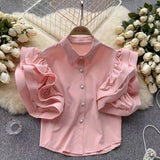 Zingj Niche Design Sense Flounce Shirt Female Summer New Fashion Foreign Style All