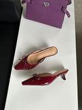 Down And Slippers 2025 New French Fairy Bow Bow Head Cool Drag Temperament Simple Coarse And Cool