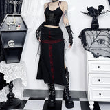 Summer 2024 New Hip Skirt Dark Wind Sexy Cross Splicing Basic Tie-Up Half-Skirt