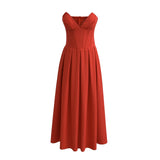 New Sexy Multi-Color Dress With Bare Chest And Fish Bone Waist In