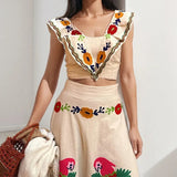 Women's Clothing 2025 Spring New Ins Print Lotus Leaf Side Dress Half Dress Fashion