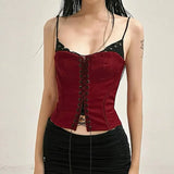 Zingj Sweet Spicy Wind Pink Ribbon With Small Sling Female Small Waist Show Thin Chest Design Sense