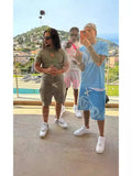 Hip Hop Men's And Women's Alphabet Printed Loose Short-Sleeved Blouse Men's Summer Trend Card Leisure