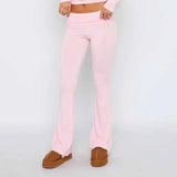 New Casual Wind Low-Rise Horn Pants Fashion Thin Solid Pants Set