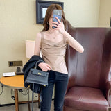 Tank Top Women Solid Camis Chiffon Sleeveless Tops for Women Folds Crop Tops Summer Korean Fashion Clothing Female