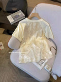 Chinese Style Printed Round Collar Loose T-Shirt 2024 New Fashionable Style Short Summer High-End T-Shirt