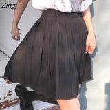 Women Pleated High Waist Y2k Schoolgirls Solid Casual Streetwear All-match Korean Style Trendy Novelty Daily