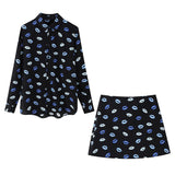 Spring Printed Slim Shirt 2328004 Printed Half Skirt