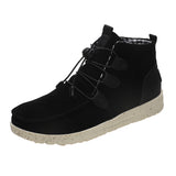 Zingj Large Flat-Bottomed Casual Tie Women's Shoes Fashion Round Head Suede Martin