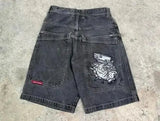 Shorts, Y2K Pants, Harajuku, Hip-Hop, Lucky Seven, Vintage Blue Baggy