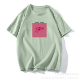 Ins Wind Printing T-Shirts For Women's Summer New Loose Round-Neck Cotton Short-Sleeved