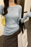 Bamboo Hemp Long-Sleeved Stretch Bottoming Women's Autumn And Winter New Solid Color Thin