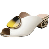 Zingj Mouth Slippers Women Wear The Summer 2024 New Thick And Stylish Open-Toe Half-Drag