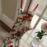 Women Summer Backless Print Spaghetti Strap Sleeveless Dress Sexy Holiady Party Female 2022 Fashion