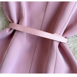 Professional French High-Level Famous Temperament Suit To Accept The Waist Thin Double Buckle A-Character Coat Dress