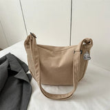 Solid Color Corduroy Shoulder BagOutfit