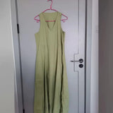 Spring V-Collar Sleeveless Dress Avocado Dress